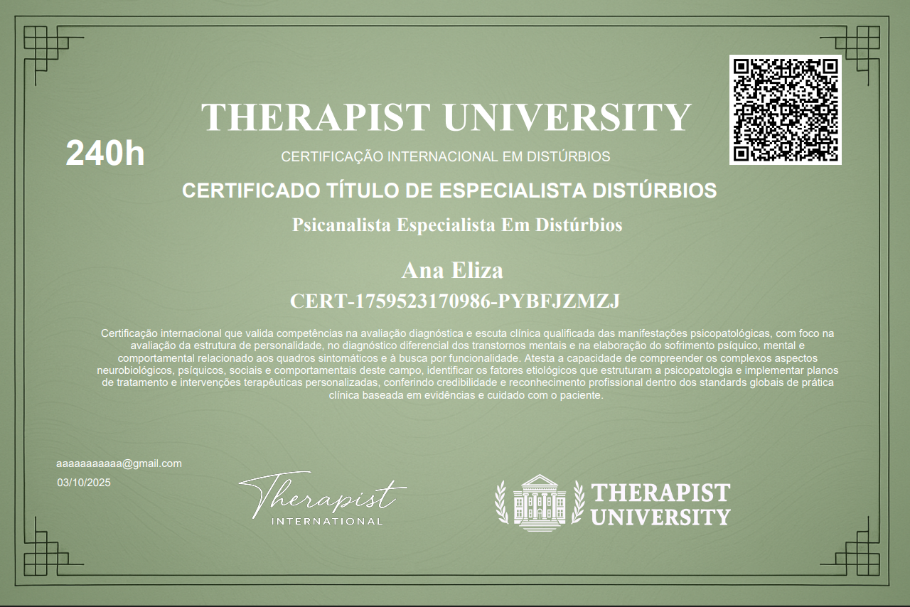 Curso de Formação Psicanalista Especialista em Distúrbios Psicanalíticos/ Online / EAD / R$39,90