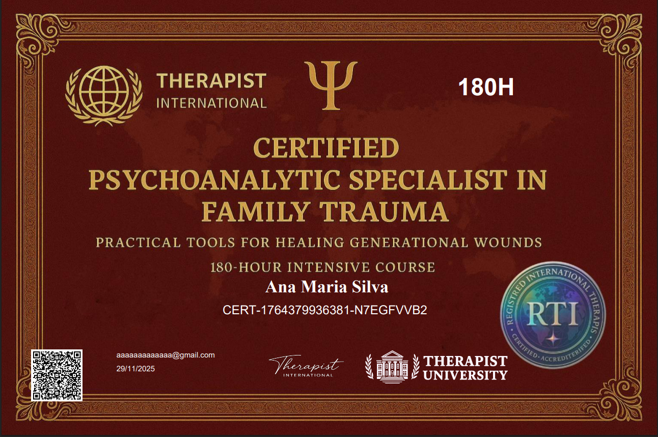 Curso de Formação Psicanalista Especialista em Traumas Familiares/ Online / EAD / R$39,90