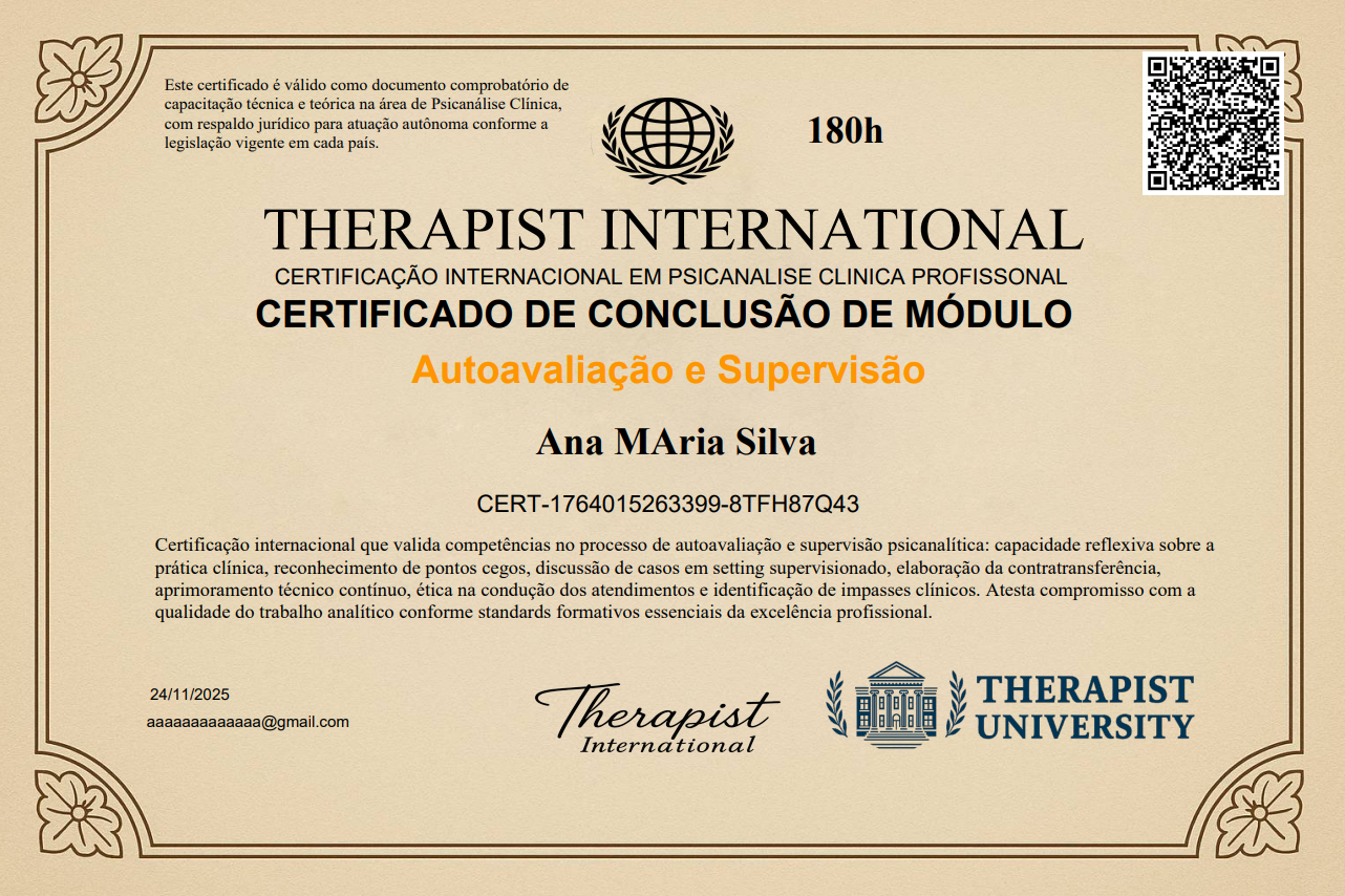 Curso de Formação Psicanálise Clínica Completo/ Online / EAD / R$97