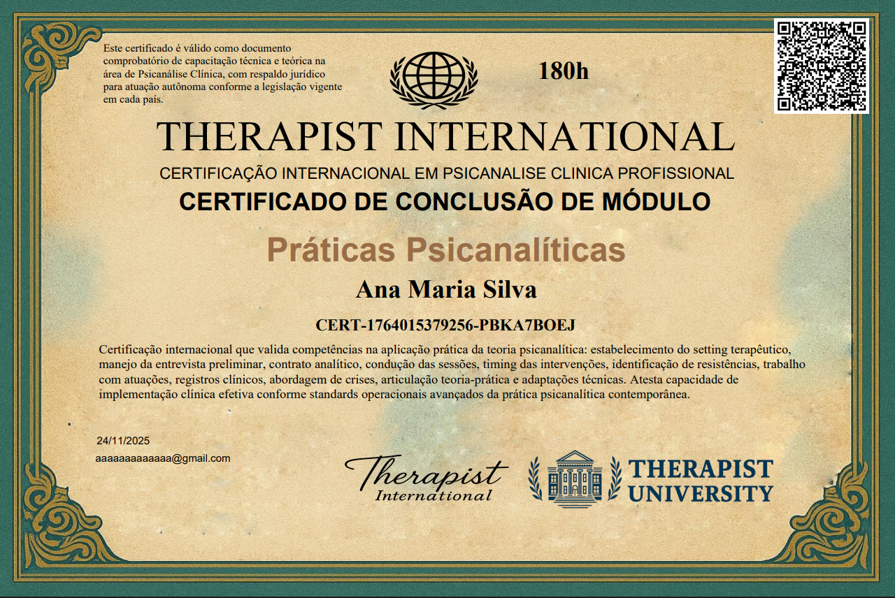 Curso de Formação Psicanálise Clínica Completo/ Online / EAD / R$97