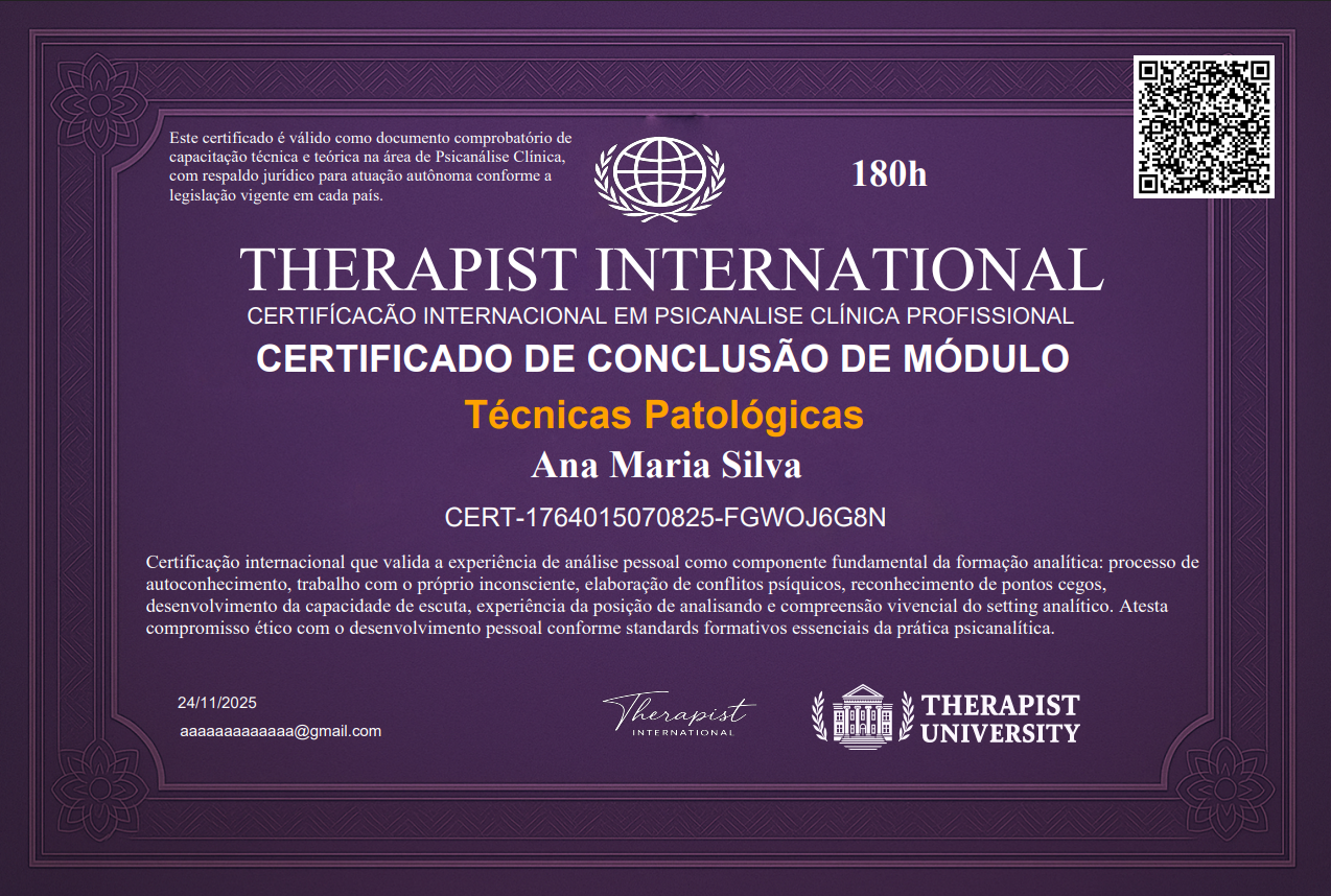 Curso de Formação Psicanálise Clínica Completo/ Online / EAD / R$97